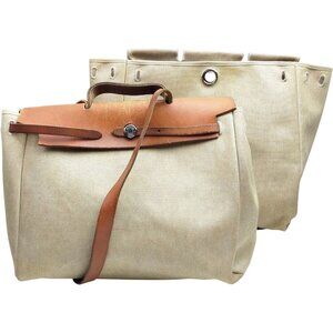 (L6) Hermes Crossbody Bag Beige PVC